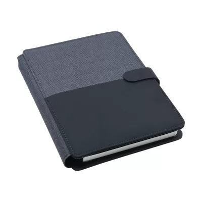 branded Impact A5 Portfolio, Black/Charcoal, from our range of promotional Non Leather Compendiums
