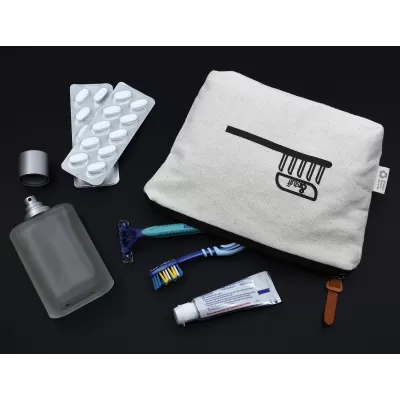 branded Calico Toiletry/Makeup Bag 14.5cmx22.5cm, from our range of promotional Toiletry Bags