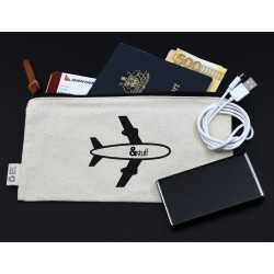 Travel & Trolley Bags - Calico Travel Pouch 12.5cm x 24.5cm