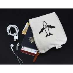 Travel & Trolley Bags - Calico Travel Pouch 14.5cm x22.5cm x5cm