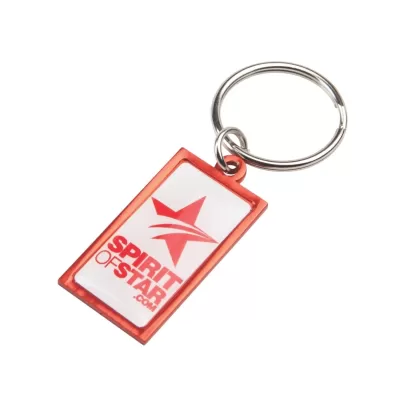 branded Rainbow Keyring (20x40mm rectangle)-Ind, from our range of promotional Metal Keyrings