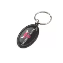branded Rainbow Keyring (25x45mm oval) - Indent, from our range of promotional Metal Keyrings