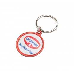 branded Rainbow Keyring (30mm round) - Indent, from our range of promotional Metal Keyrings