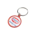 branded Rainbow Keyring (30mm round) - Indent, from our range of promotional Metal Keyrings