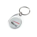 branded Rainbow Keyring (30x40mm egg) - Indent, from our range of promotional Metal Keyrings