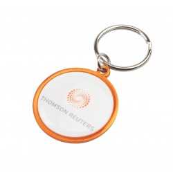 branded Rainbow Keyring (35mm round) - Indent, from our range of promotional Metal Keyrings
