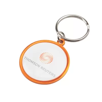 branded Rainbow Keyring (35mm round) - Indent, from our range of promotional Metal Keyrings