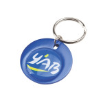 branded Rainbow Keyring (37mm round) - Indent, from our range of promotional Metal Keyrings