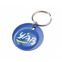 branded Rainbow Keyring (37mm round) - Indent, from our range of promotional Metal Keyrings