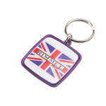 branded Rainbow Keyring (38x43mm square)-Indent, from our range of promotional Metal Keyrings