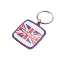 branded Rainbow Keyring (38x43mm square)-Indent, from our range of promotional Metal Keyrings