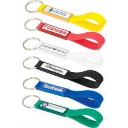 branded Silicone Sling Keyring with Dome-Indent, from our range of promotional Printed Keyrings