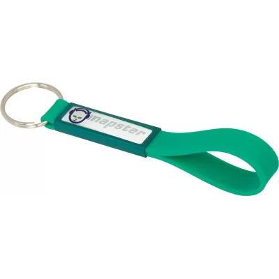 branded Silicone Sling Keyring with Dome-Indent, from our range of promotional Printed Keyrings