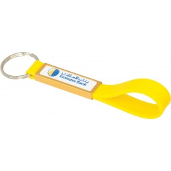branded Silicone Sling Keyring with Dome-Indent, from our range of promotional Printed Keyrings