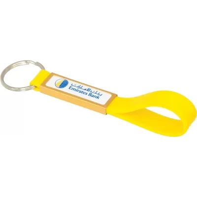 branded Silicone Sling Keyring with Dome-Indent, from our range of promotional Printed Keyrings