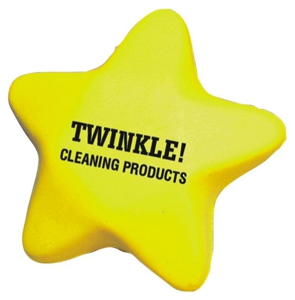 branded Stress Star, Yellow, from our range of promotional Stress Shapes