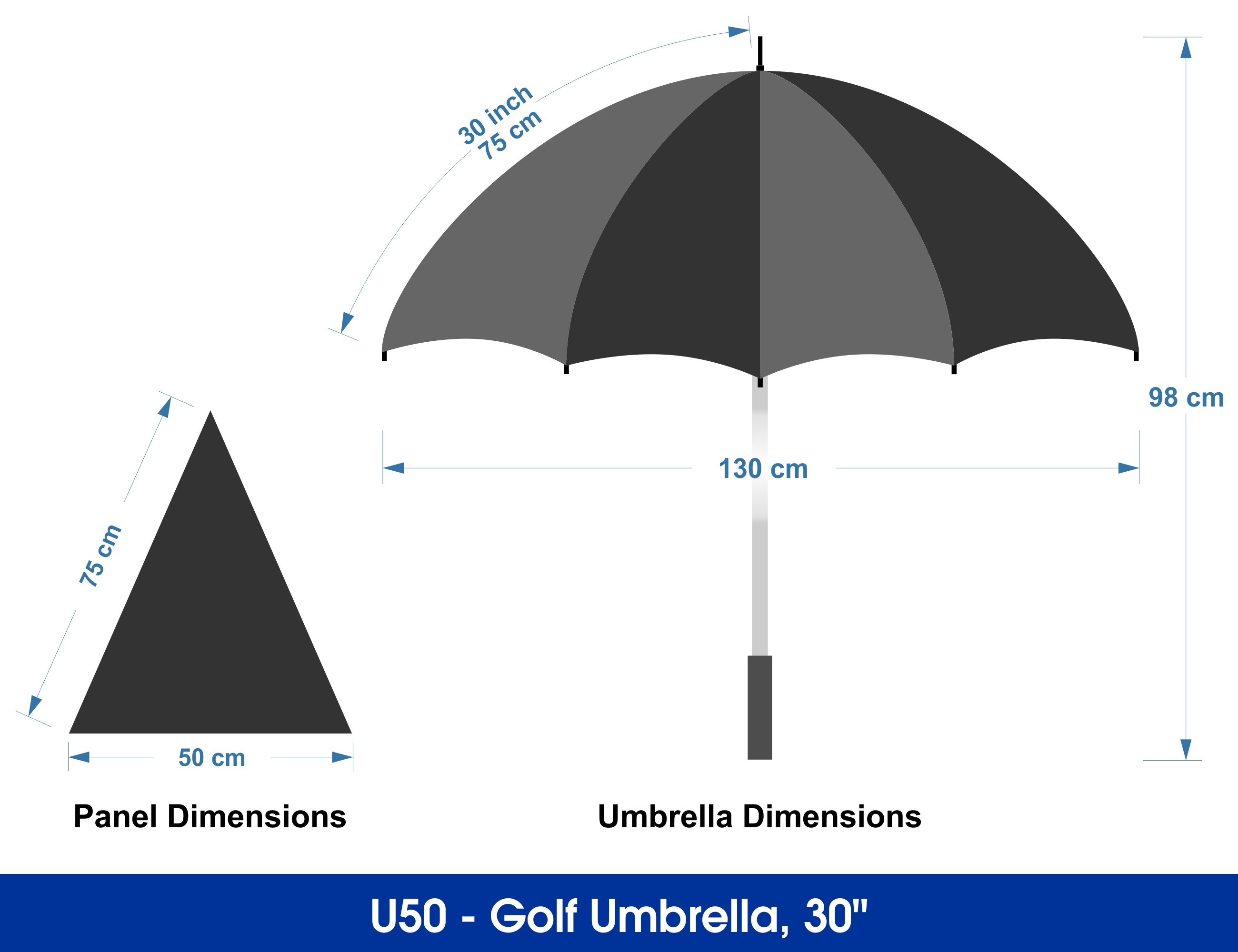 branded Golf Umbrella, 30, from our range of promotional Golf Umbrellas