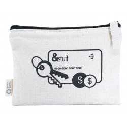 Shopping Tote Bags - Calico Card & Key Pouch 12.5cm x 17cm