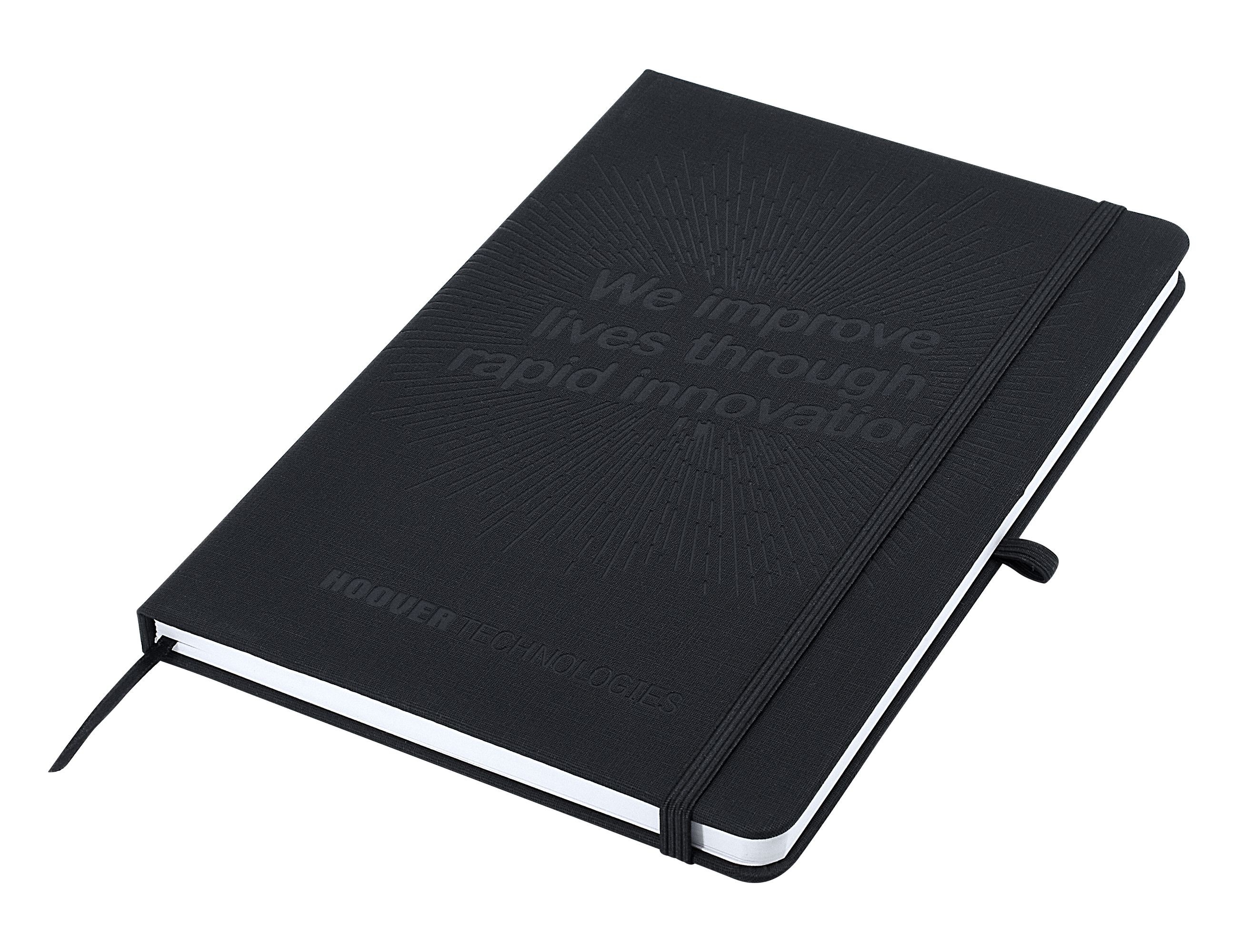 branded Designa Deboss Linen Notebook A5 Air, from our range of promotional Promotional Journals & Notebooks