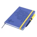 branded Designa Deboss Linen Notebook A5 Sea, from our range of promotional Promotional Journals &amp; Notebooks