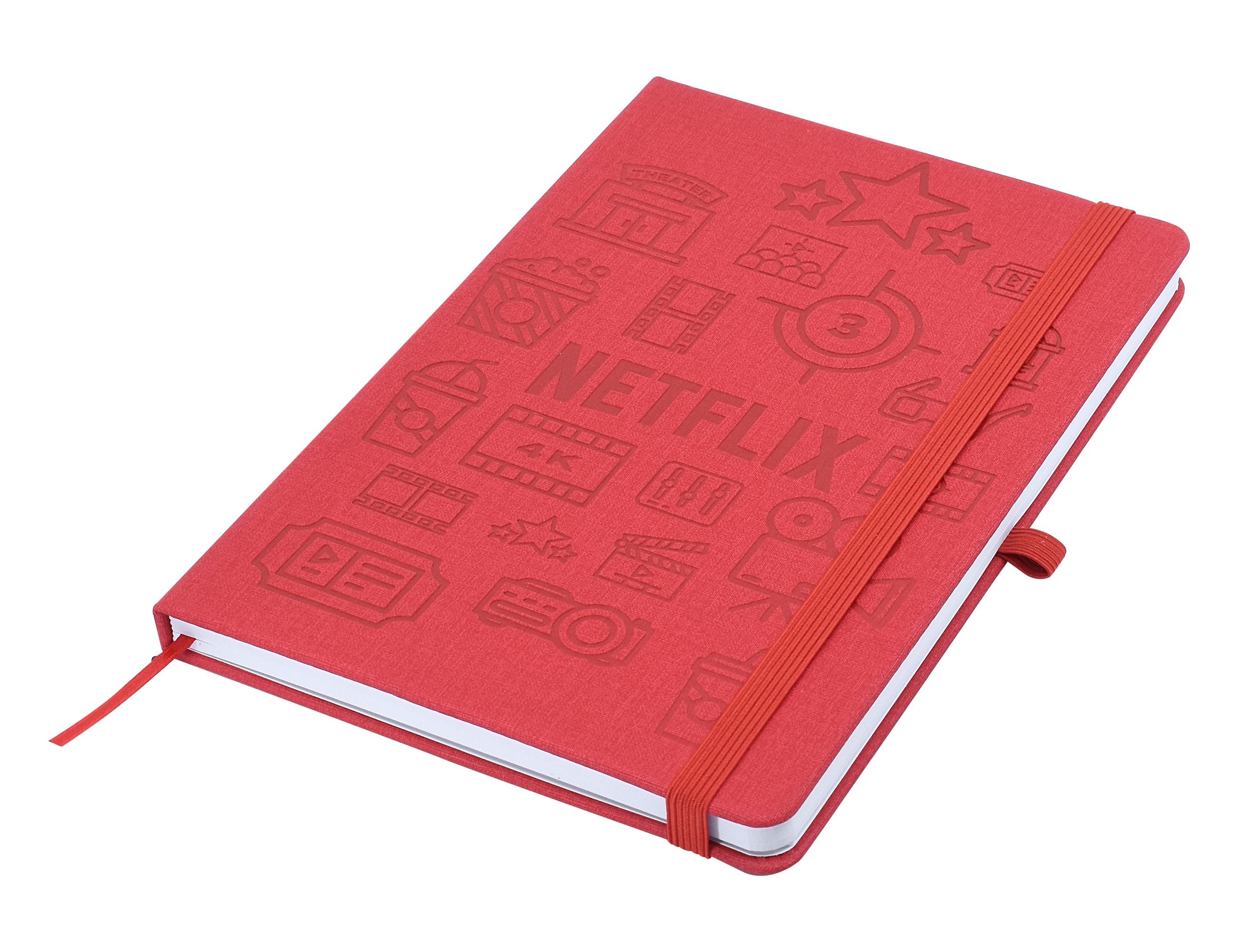 branded Designa Deboss Linen Notebook A5 Sea, from our range of promotional Promotional Journals & Notebooks