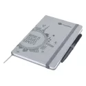 branded Designa Deboss Linen Notebook A5 Sea, from our range of promotional Promotional Journals &amp; Notebooks