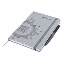Promotional Journals & Noteboooks - Designa Deboss Linen Notebook A5 Sea