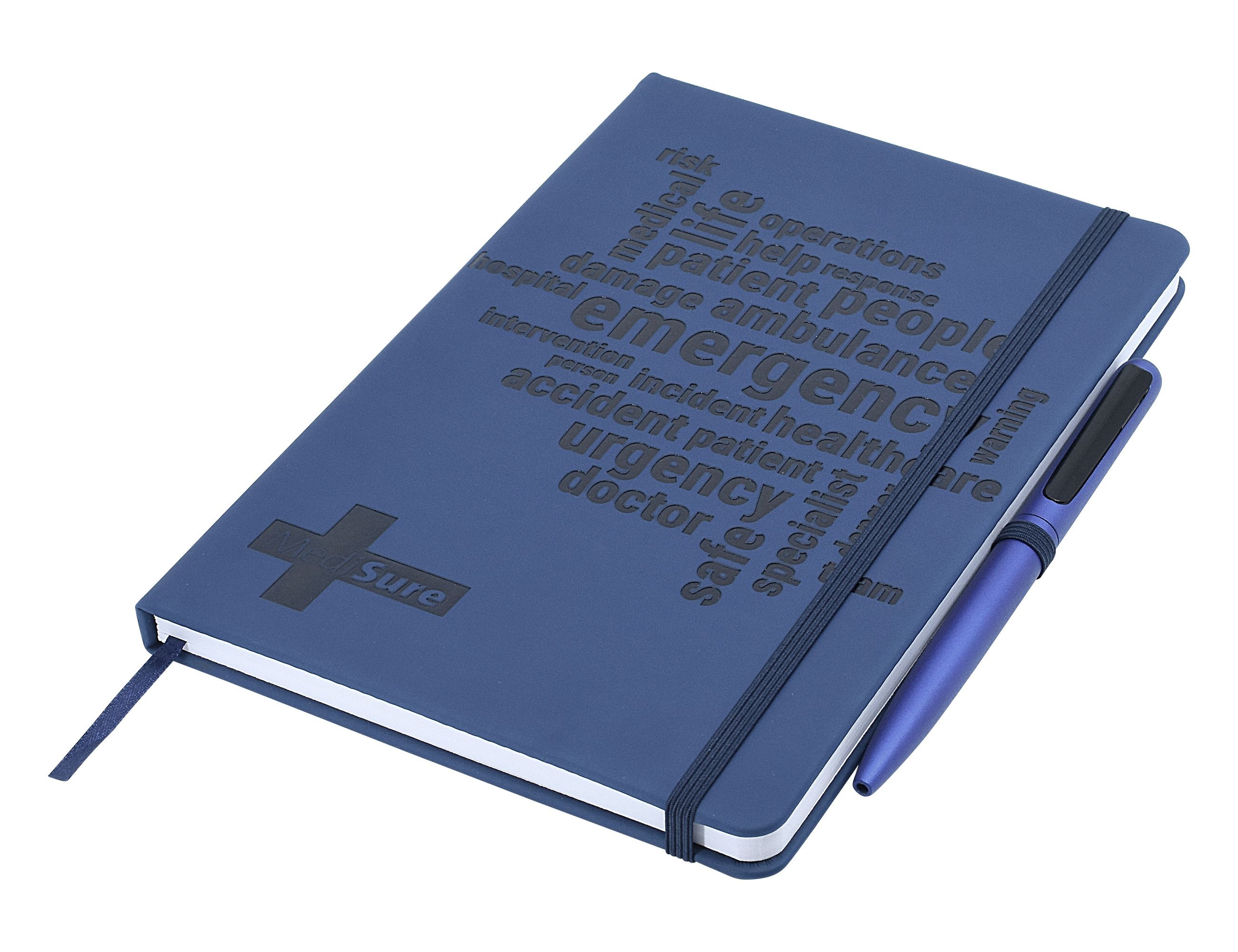 branded Designa Deboss SoftTouch Notebook A5 Sea, from our range of promotional Promotional Journals & Notebooks