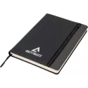 branded Toronto A5 Notebook,Black/Dark Grey Trim, from our range of promotional Promotional Journals &amp; Notebooks