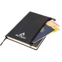 branded Toronto A5 Notebook,Black/Dark Grey Trim, from our range of promotional Promotional Journals &amp; Notebooks