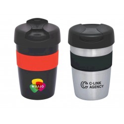 branded Milan Double Wall Mug, from our range of promotional Reusable Coffee Cups - Metal