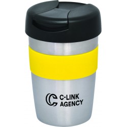 branded Milan Double Wall Mug, from our range of promotional Reusable Coffee Cups - Metal