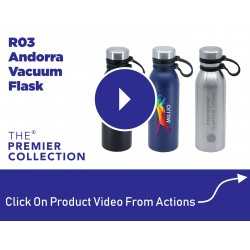 branded Andorra 600ml Vacuum Flask, from our range of promotional Drink Bottles - Metal