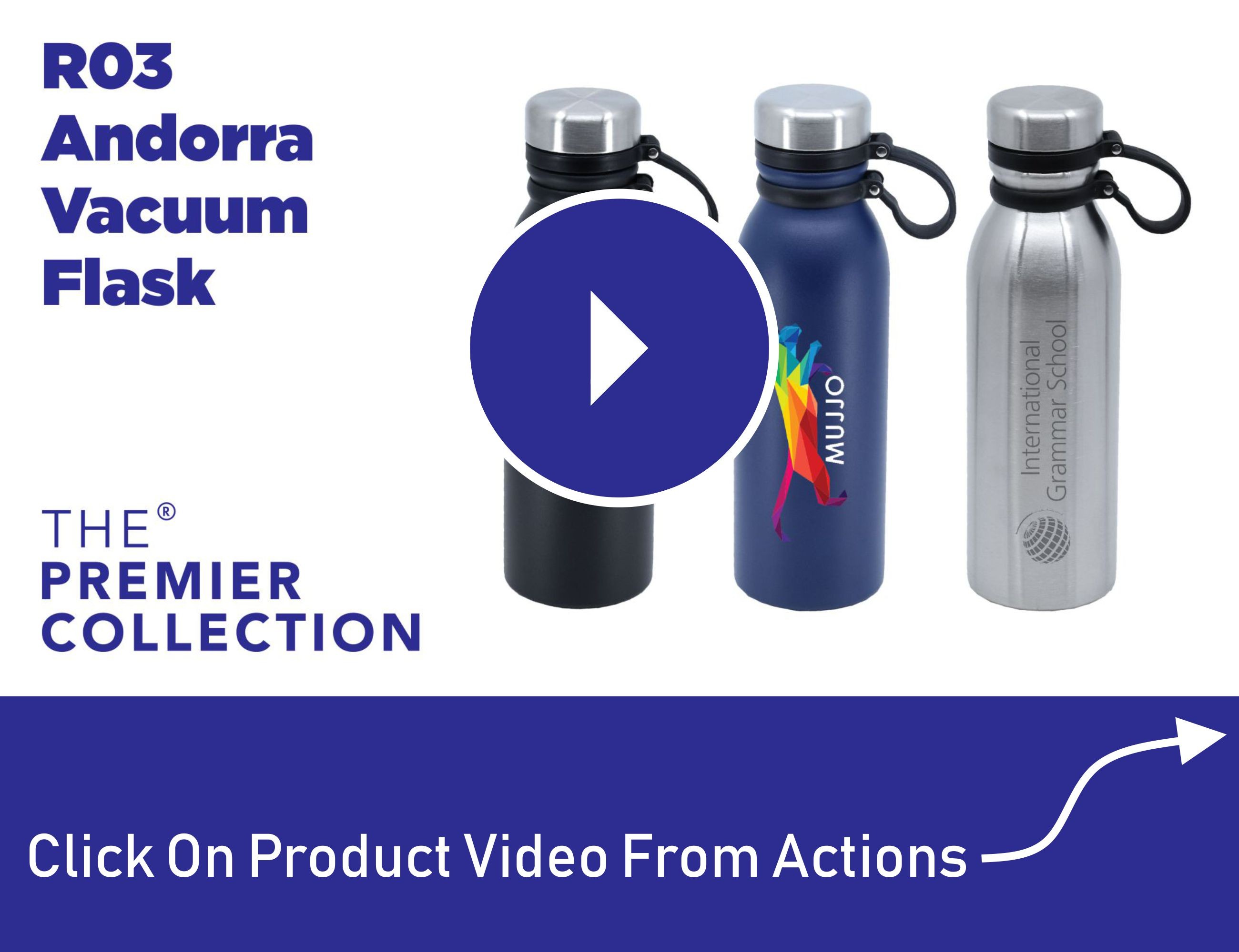 branded Andorra 600ml Vacuum Flask, from our range of promotional Drink Bottles - Metal