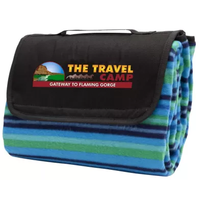 branded Jamaica Picnic Rug, Blue Stripe, from our range of promotional Picnic Blankets