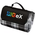 branded Jenolan Picnic Rug, Black/White, from our range of promotional Picnic Blankets