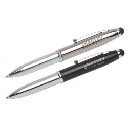 branded Economy 3-Way Stylus Pen & Torch, from our range of promotional Metal Promotional Pens