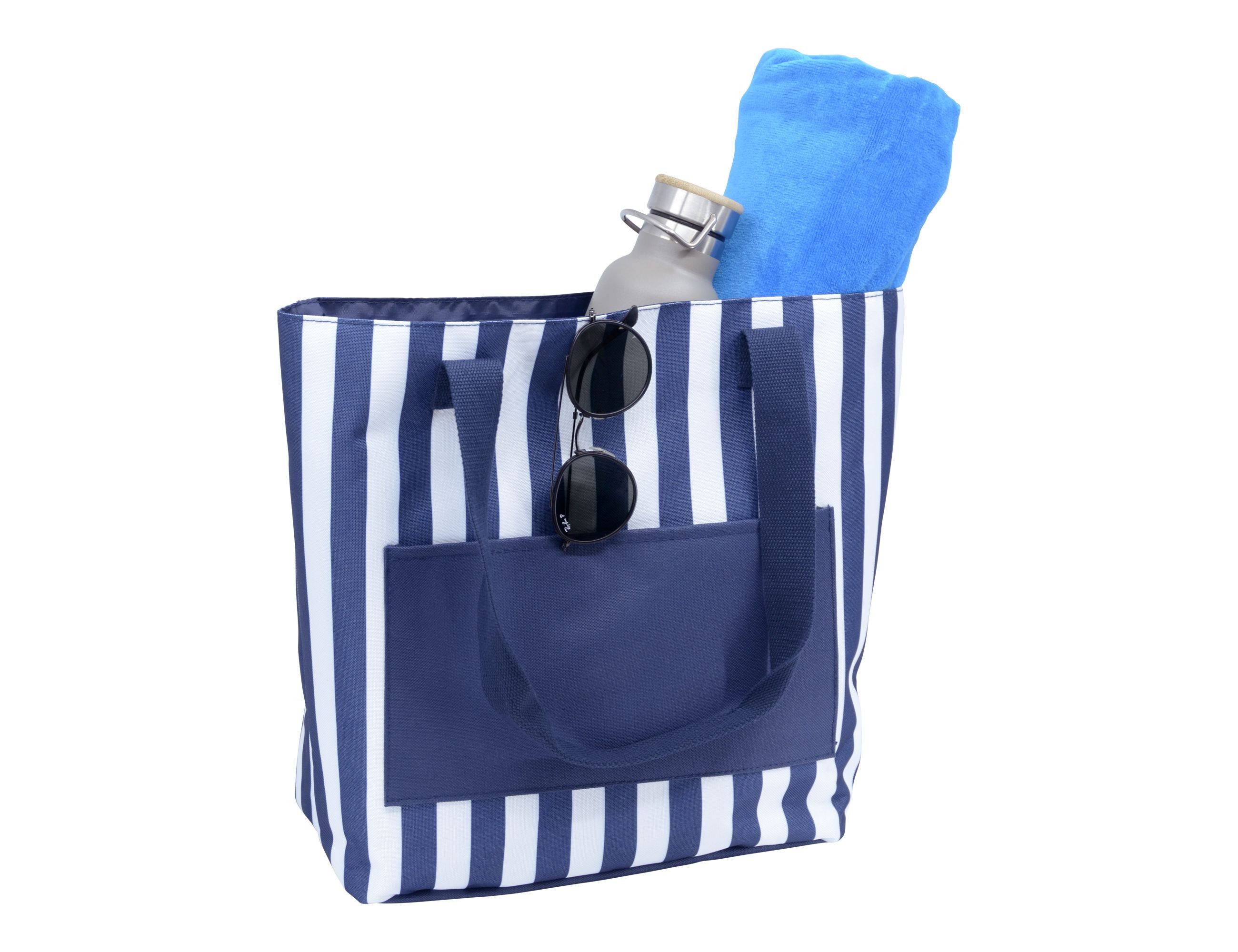 branded Ascot Beach Tote, Navy, from our range of promotional Shopping Tote Bags
