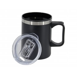 branded Lisbon 350ml Double Wall Mug, from our range of promotional Reusable Coffee Cups - Metal