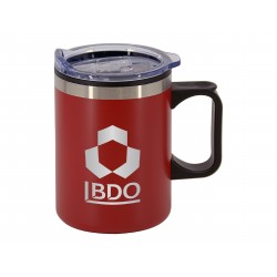 branded Lisbon 350ml Double Wall Mug, from our range of promotional Reusable Coffee Cups - Metal