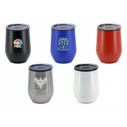 branded Naples 350ml Double Wall Mug, from our range of promotional Reusable Coffee Cups - Metal