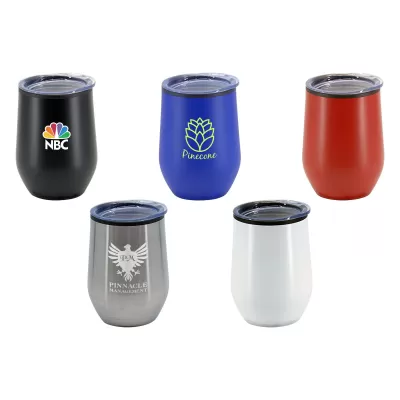 branded Naples 350ml Double Wall Mug, from our range of promotional Reusable Coffee Cups - Metal