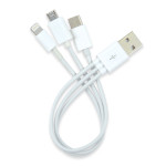 branded 3 in 1 Combo USB Cable - Micro, 8 Pin, Type C, from our range of promotional USB Hubs &amp; Cables