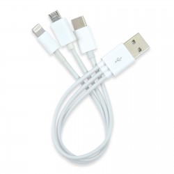 branded 3 in 1 Combo USB Cable - Micro, 8 Pin, Type C, from our range of promotional USB Hubs & Cables