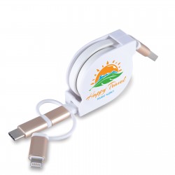 branded Fury 3 in 1 Cable, from our range of promotional USB Hubs & Cables