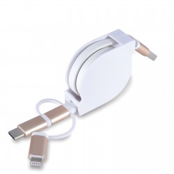 branded Fury 3 in 1 Cable, from our range of promotional USB Hubs & Cables