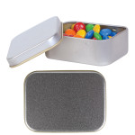 Sweets in Tin Packs - M&amp;Ms in Silver Rectangular Tin
