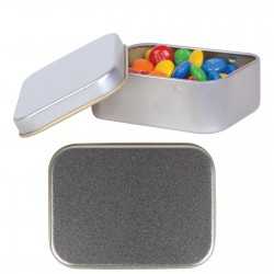 Sweets in Tin Packs - M&Ms in Silver Rectangular Tin