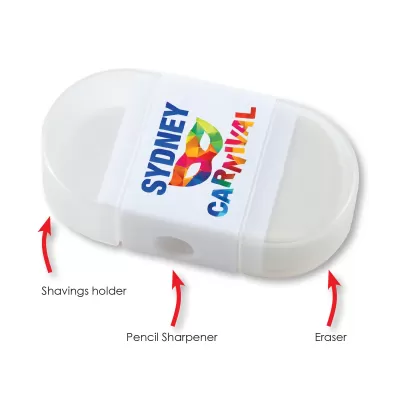 branded 2 in 1 Pencil Sharpener / Eraser, from our range of promotional Sharpeners