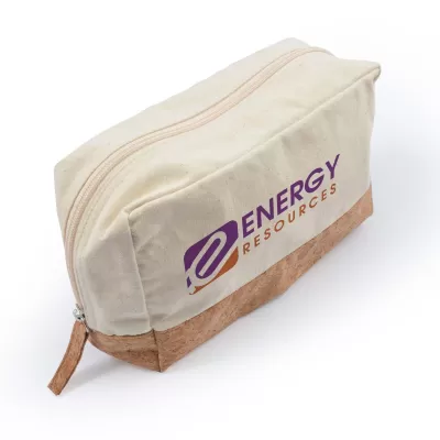 branded Corsica Calico / Cork Utility Case, from our range of promotional Toiletry Bags